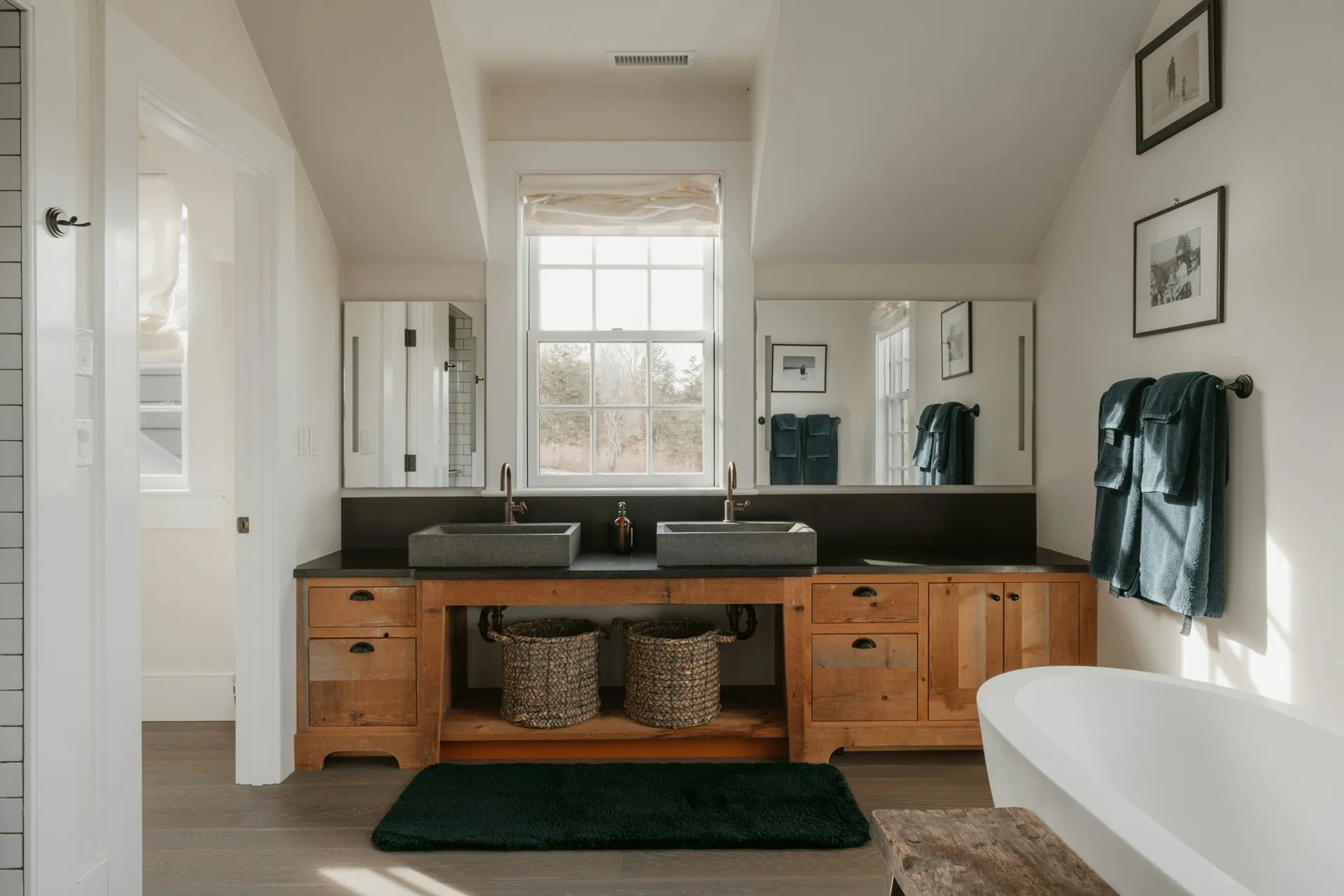Custom double-vanity bathroom